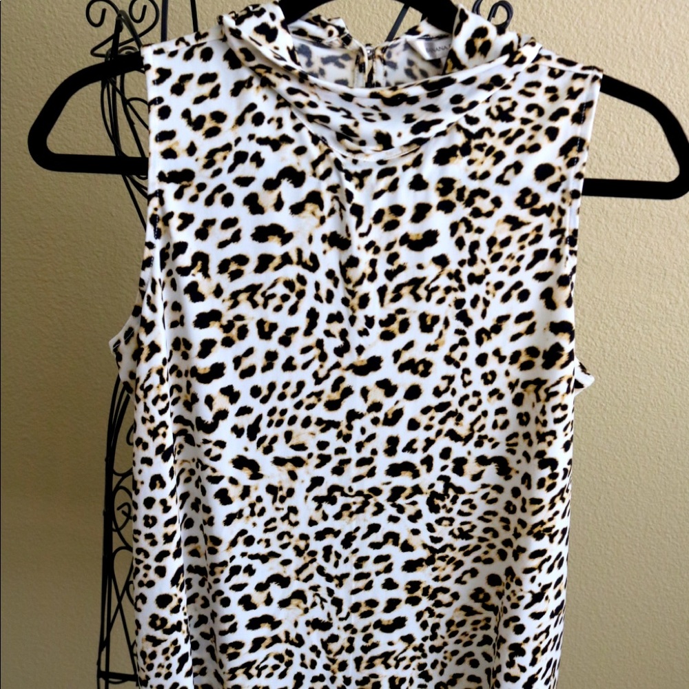 NEW! Banana Republic Animal Print Turtleneck Tank Top (size S)